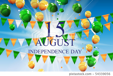 15th August India Independence Day celebration background. Vector Illustration 15th August India Independence Day celebration background. Vector Illustration 54339056