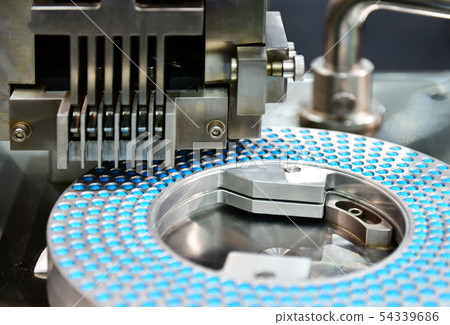 Blue capsule medicine pill production line 54339686