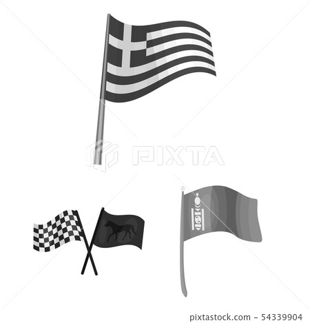 Isolated object of world and flag icon. Set of world and ribbon stock symbol for web. Isolated object of world and flag icon. Set of world and ribbon stock symbol for web. 54339904