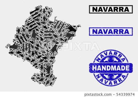Handmade Composition of Navarra Province Map and Distress Stamp Handmade Composition of Navarra Province Map and Distress Stamp 54339974