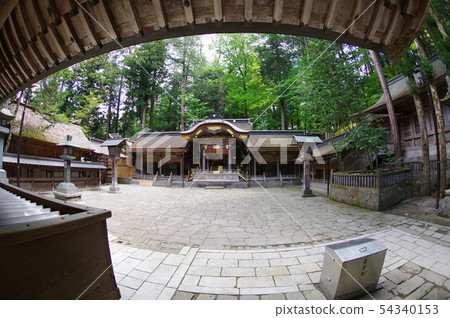 Shinshu Kamisuwa From Suwa Shrine Josha Hosho Hongu Shrine (Super Wide Angle) Famous for the main shrines of the Suwa Shrines throughout Japan 54340153