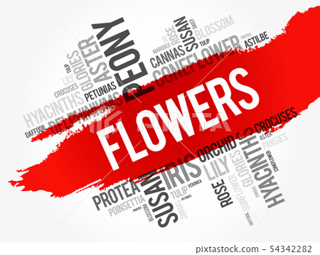 Flowers word cloud collage Flowers word cloud collage 54342282