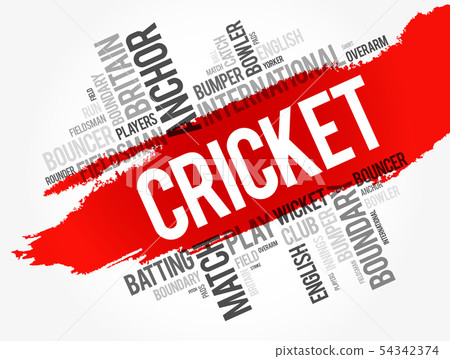 Cricket word cloud collage Cricket word cloud collage 54342374