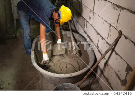 Plastering in wall plastering in the building Plastering in wall plastering in the building 54342416