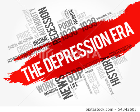 The Depression Era word cloud collage 54342605