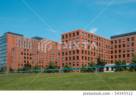 real estate exterior, modern building facade and 54343512
