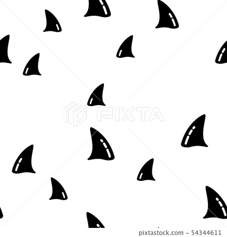 Ocean Killer Shark Whale Seamless Pattern Vector Ocean Killer Shark Whale Seamless Pattern Vector 54344611
