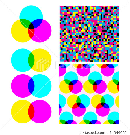 Cmyk Subtractive Mixed Color Model Set Vector Cmyk Subtractive Mixed Color Model Set Vector 54344631