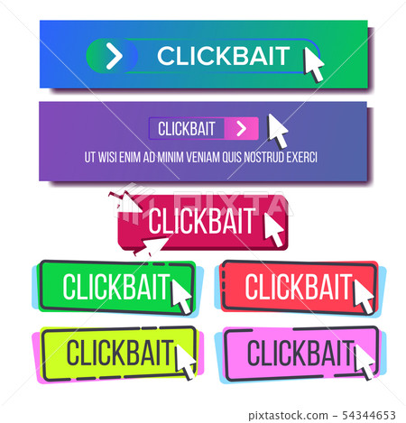 Collection Of Bright Button Clickbait Set Vector 54344653