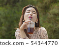 Young woman Korean coffee 54344770