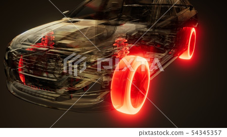 Car Wheels Glowing in Car 54345357