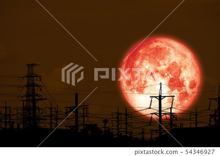 full red milk moon back on silhouette electric full red milk moon back on silhouette electric 54346927