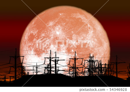 full red milk moon back on silhouette electric full red milk moon back on silhouette electric 54346928