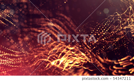Glow particles are in air as science fiction of microcosm or macro world or sci-fi. 3d rendering of Glow particles are in air as science fiction of microcosm or macro world or sci-fi. 3d rendering of 54347211