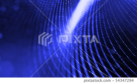 Glow particles are in air as science fiction of microcosm or macro world or sci-fi. 3d rendering of 54347294