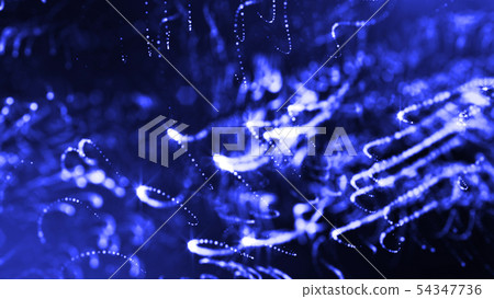 Glow particles are in air as science fiction of microcosm or macro world or sci-fi. 3d rendering of 54347736