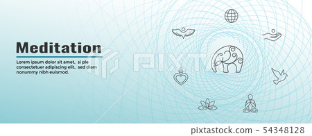 Meditation Icon Set and Web Header Banner Meditation Icon Set and Web Header Banner 54348128