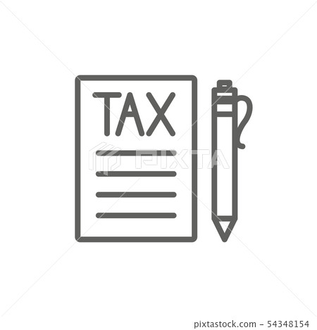 Tax concept with percentage paid, icon and income 54348154