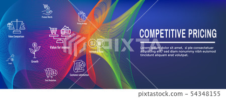 Competitive Pricing Icon Set with Growth, - Stock Illustration ...