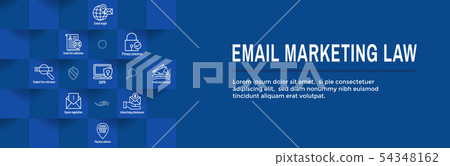 Email Marketing Rules and Regulations Icon Set & 54348162