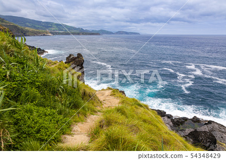 Bay at the town of Maia on Sao Miguel Island, 54348429