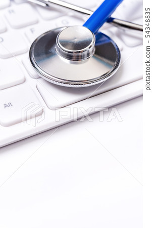 聽診器 鍵盤 白底 醫療 診斷 醫生 stethoscope keyboard 聴診器 医療機器 54348835