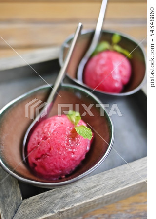 Tasty and delicious red berries ice cream Tasty and delicious red berries ice cream 54348860