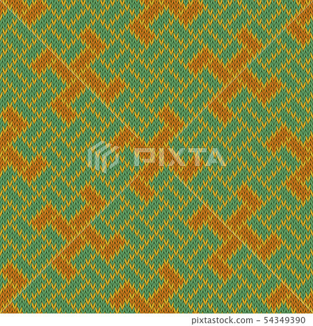 Golden Yarga. Seamless woolen knitted pattern 54349390