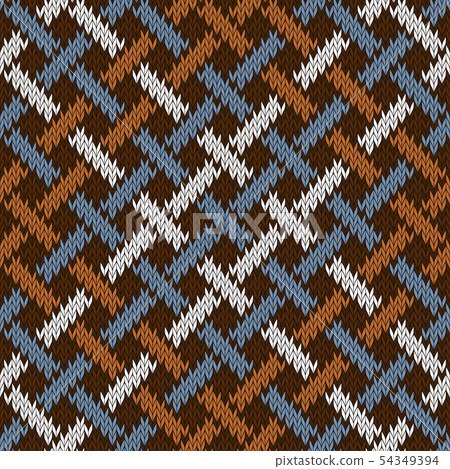 Endless seamless knitted wool Irish-Saxon ornament 54349394