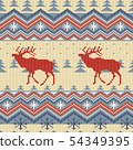 Christmas winter knitted woolen seamless pattern 54349395