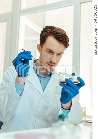 Smart bearded scientist working on his research 54350028