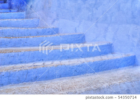 Blue stairs in Chefchaouen, Morocco Blue stairs in Chefchaouen, Morocco 54350714