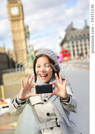 Travel tourist in london taking selfie photo Travel tourist in london taking selfie photo 54351536