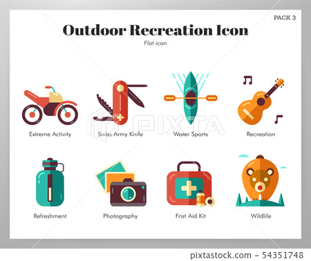 Outdoor recreation icons flat pack Outdoor recreation icons flat pack 54351748
