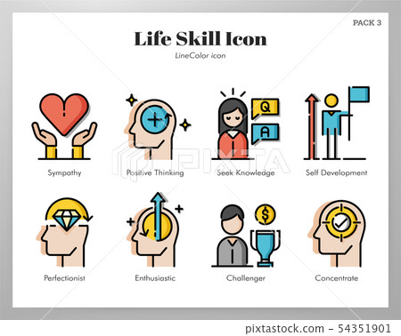 Life skill icons LineColor pack - Stock Illustration [54351901] - PIXTA