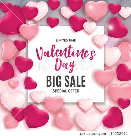 Valentine's Day Love and Feelings Sale Background Design. Vector illustration 54352011