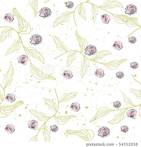 Roses pink seamless pattern vector illustration . - Stock Illustration ...