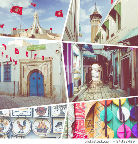 Collage of popular tourist destinations in Collage of popular tourist destinations in 54352489