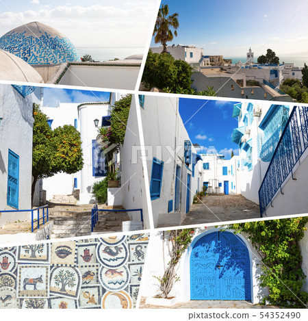 Collage of popular tourist destinations in Collage of popular tourist destinations in 54352490