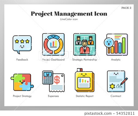 Project management icons LineColor pack Project management icons LineColor pack 54352811