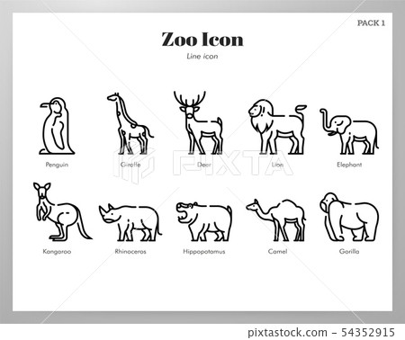 Zoo icons Line pack 54352915