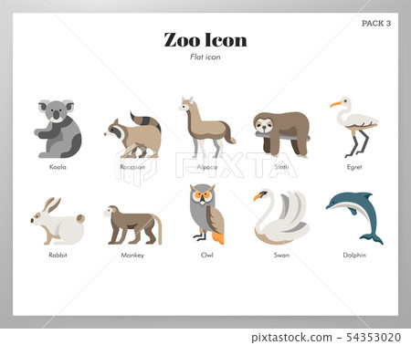 Zoo icons flat pack 54353020