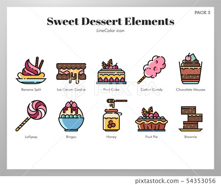 Sweet dessert elements LineColor pack 54353056