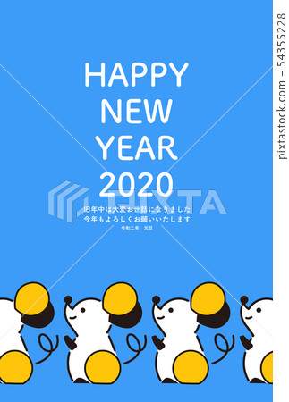 New year's card rat rat two year template light blue New year's card rat rat two year template light blue 54355228