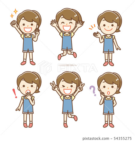 女孩的臉上的插圖集 女孩的臉上的插圖集 54355275