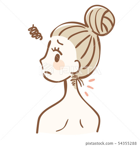 遭受頸背的浪費頭髮的女人 54355288