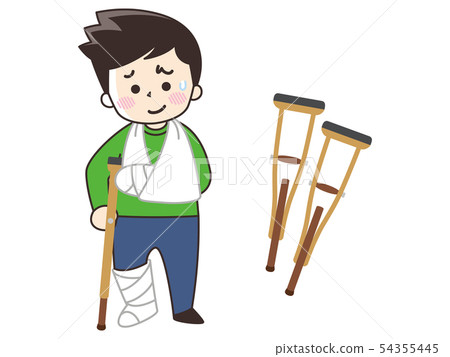 Male cast with a crutch 54355445