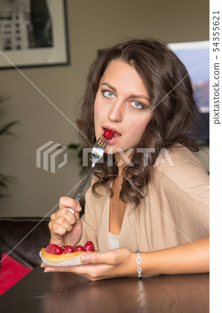 Girl and cake Girl and cake 54355621