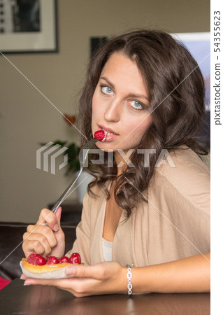 Girl and cake Girl and cake 54355623