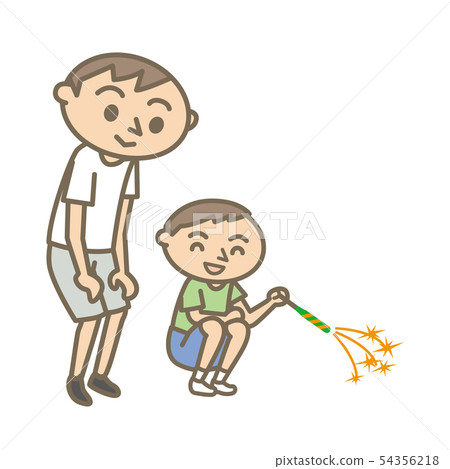 夏季當心兒童享受與成人的煙花 54356218